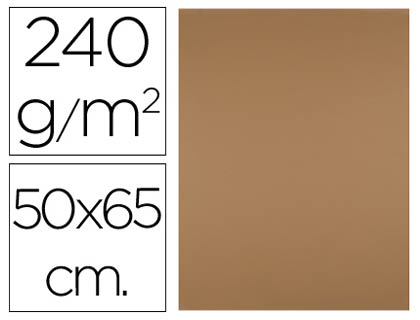 25h. cartulina Liderpapel 50x65cm. 240g/m² marrón escolar